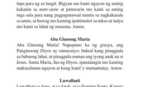 Ama Namin Aba Ginoong Maria Luwalhati Sa Ama Tagalog Prayers Panalangin Sa Panginoon Dasal Tv ...