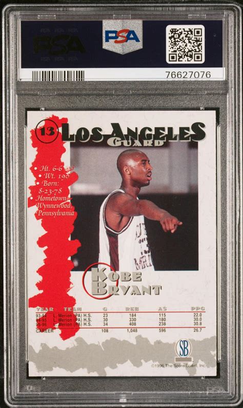 Kobe Bryant 13 Prices Rookie 1996 Score Board Autographed