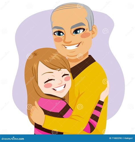 Muchacha Que Abraza Al Abuelo Ilustraci N Del Vector Ilustraci N De