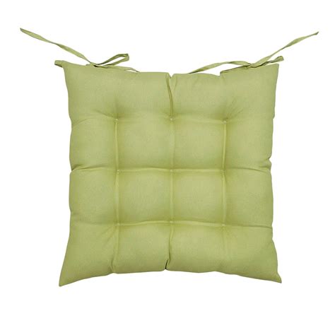 Galette De Chaise Piqu E Et Unie Vert Tilleul X Cm Polyester