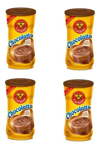 Kit 4 Unidades Achocolatado Chocolatto 400g Três Corações MercadoLivre