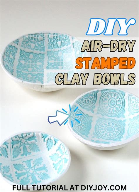 Diy Air Dry Stamped Clay Bowls Tutorial