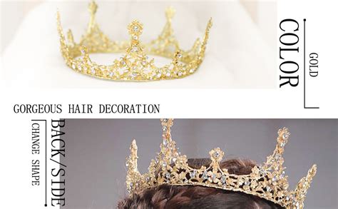 Unicra Gold Vintage Tiaras And Crowns Wedding Bridal Headbands Queen Crowns For