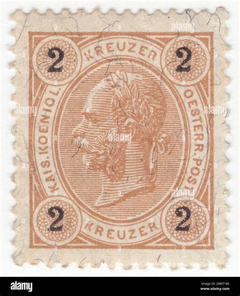 ÖSTERREICH 1890 Hellbraune Briefmarke mit 2 Kreuzer das