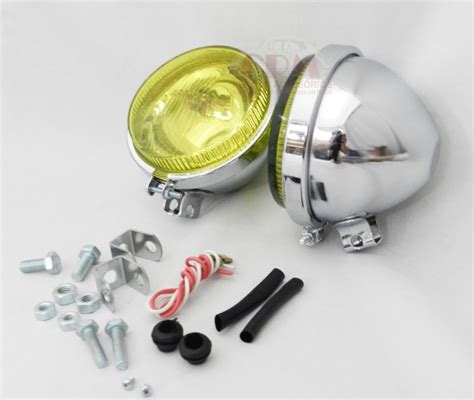 Farol Milha Fusca Antigos Jeep Lente Amarela Par Mm C D