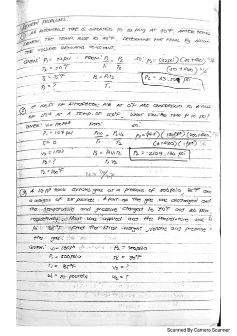 Solution Engineering Thermodynamics Ideal Gas Law Studypool