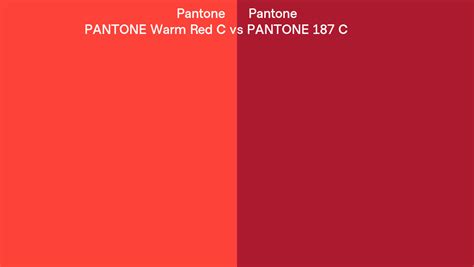 Pantone Warm Red C Vs Pantone 187 C Side By Side Comparison