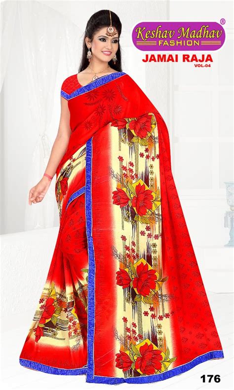 Synthetic Casual Wear Keshav Madhav Fashion Printed Saree M With