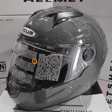 Jual ZEUS ZS811c Grey 11C Flat Visor Helm Full Face Zeus ZS 811C Flat