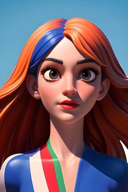 Un Personaje De Dibujos Animados Con Cabello Rojo Y Una Parte Superior