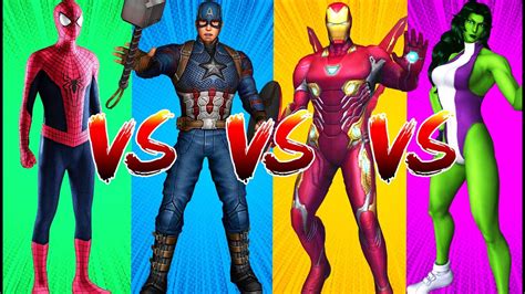 Superheroes Color Dance Challenge Spider Man Vs Captain America Vs Iron