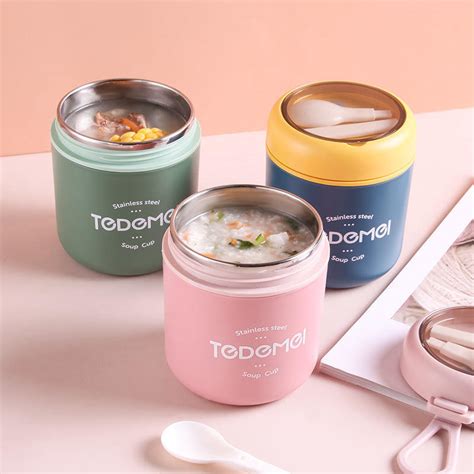 Stainless Steel Lunch Box Drinking Cup Food Thermal Jar Insulated Soup