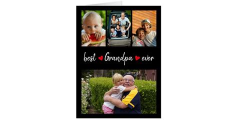 Cute Best Grandpa Ever 5 Photo Custom Card | Zazzle