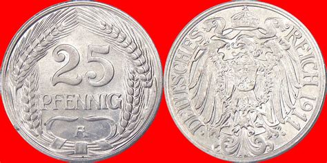 Kaiserreich 25 Pfennig 2 B16 25 Pfenning Adler J 18 1911 A Fast