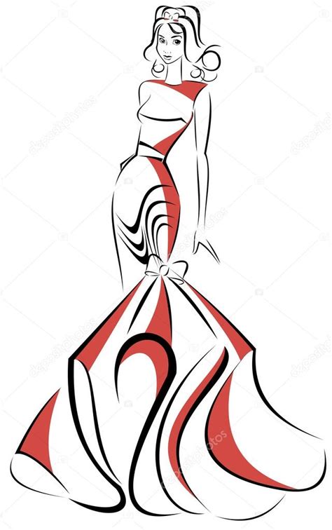 Women In Dress Silhouette Clip Art