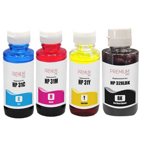 Compatible Hp 32xl Black And Hp 31 Cyan Magenta Yellow Ink Bottle Combo For Smarttank Series