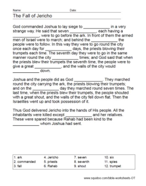 Old Testament Worksheets Hubpages