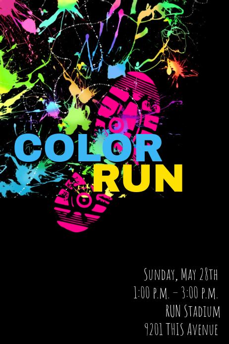 Color Run Template Postermywall