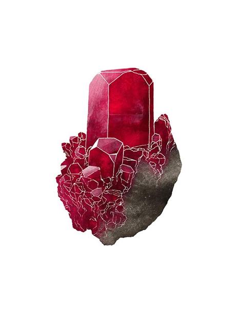 Ruby 85 X 11 Nature Art Print July Birthstone Crystal Gemstone