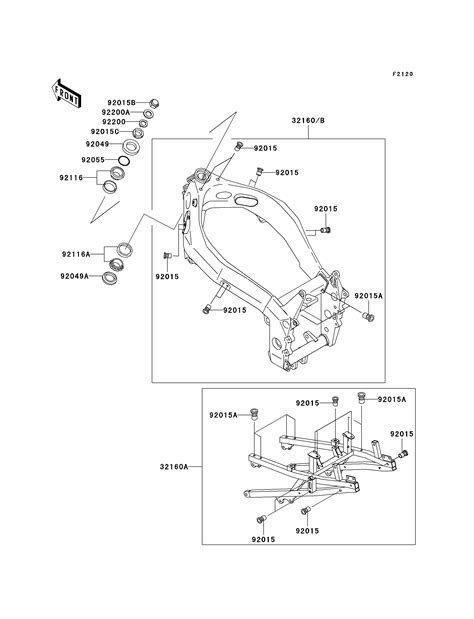 Chassis Pour Ninja Zx R Zx P Noir Europe Esprit Kawasaki