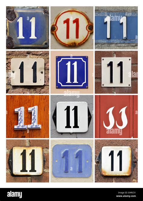 Number 11 Collage Of House Numbers Eleven Stock Photo Alamy