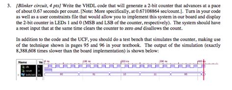 Get Answer 3 Blinker Circuit 4 Pts Write The VHDL Code That