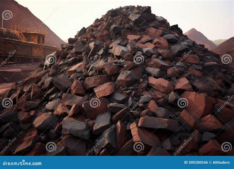 A Pile of Raw Iron Ore Ready for Processing Stock Photo - Image of ...