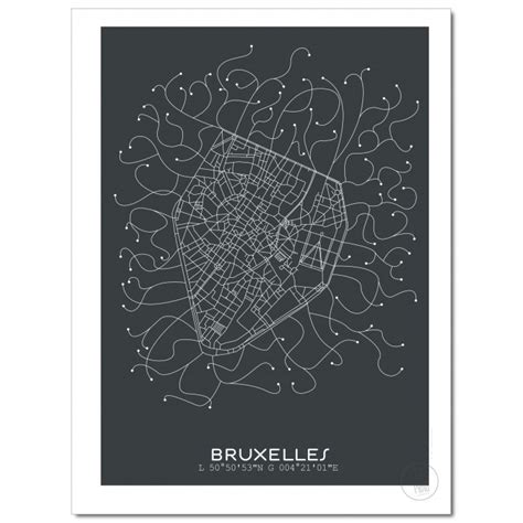 Brussels City Map Poster