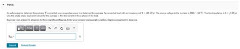 Solved Part A An Acb Sequence Balanced Three Phase