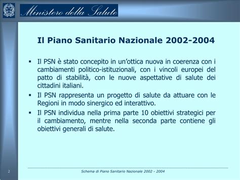 PPT Schema Di Piano Sanitario Nazionale 2002 2004 PowerPoint