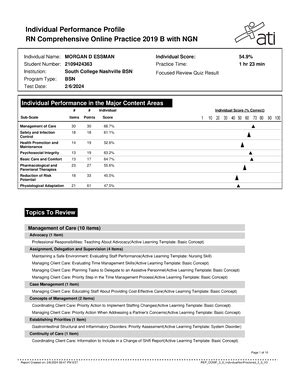 Report Individual Performance Profile Rn Ati Capstone Proctored