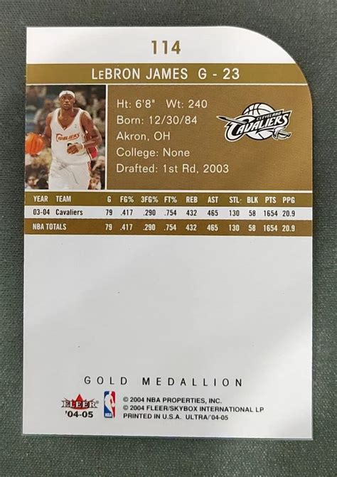 2004 05 Fleer Ultra LeBron James 长安代卖骑士 LBJ 勒布朗詹姆斯 异形切割 Gold