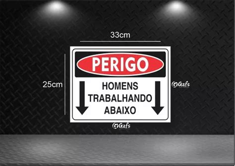 Placa Pvc Sinaliza O Seguran A Perigo Homens Trabalhando Ab Mebuscar