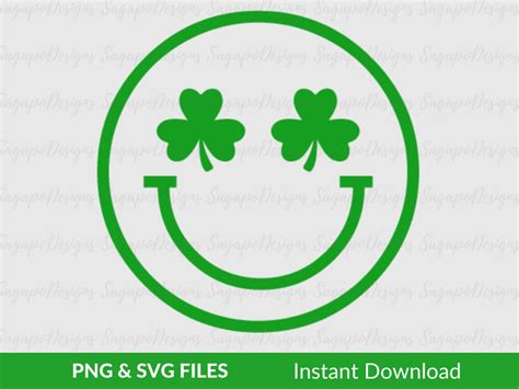 Shamrock Eyes Emoji Svg St Paddys Day Svg Smiley Etsy Canada