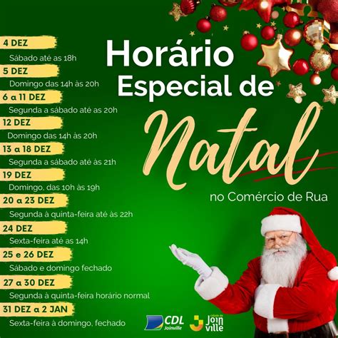 Horario De Natal - Comércio adota horário especial de Natal a partir deste sábado | CDL ...