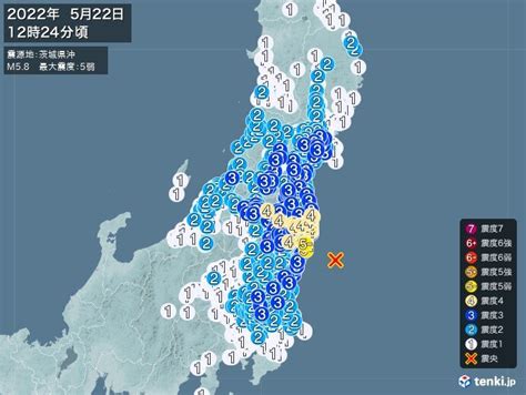 福島県で震度5弱の地震 津波の心配なし気象予報士 日直主任 2022年05月22日 日本気象協会 Tenkijp