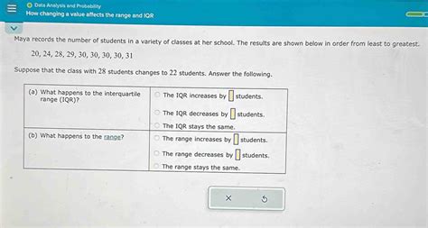 Solved Data Analysis And Probability How Changing A Value Affects The