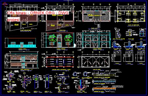 Ofis Binas Dwg Projesi Autocad Projeler