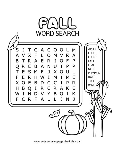 Fall Word Search Printable Pdf