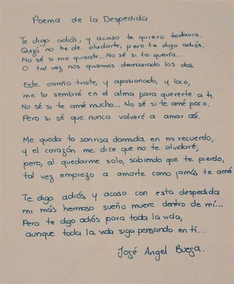 Poema De La Despedida Jos Ngel Buesa Poemas De Despedida Poemas