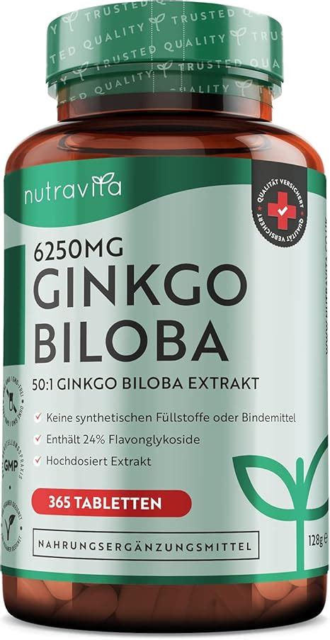 Ginkgo Biloba Mg Vegan Tabletten F R Jahr Hochdosiert