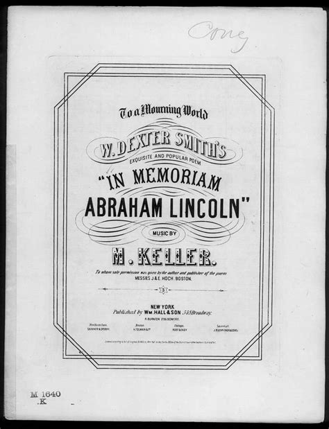 In Memoriam Abraham Lincoln American Civil War Sheet Music Picryl