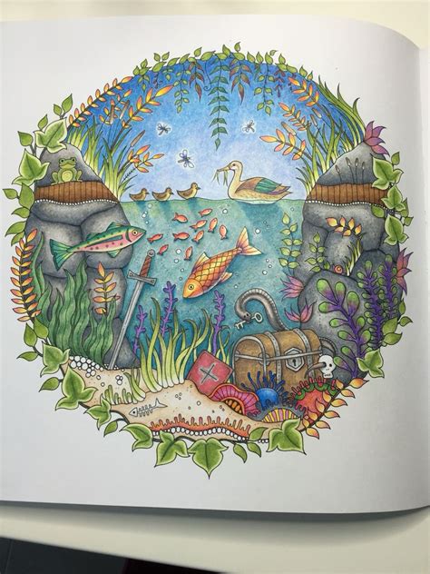 Colored By Marnie Nunes Johanna Basford Enchanted Forest Duck Pond I