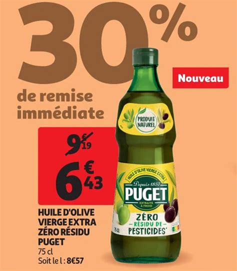 Promo Huile d olive vierge extra zéro résidu PUGET chez Auchan