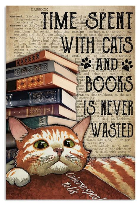 Time Spent With Cats And Books Is Never Wasted Poster Shop Trending