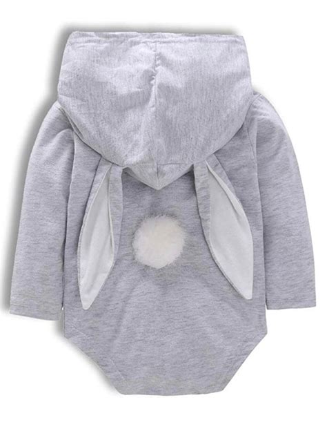 Personalized Easter Bunny Hooded Bodysuit With Long Sleeves Etsy