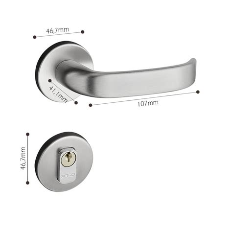 Fechadura Pado Magnum Roseta Redonda Escovada 40mm MadeiraMadeira