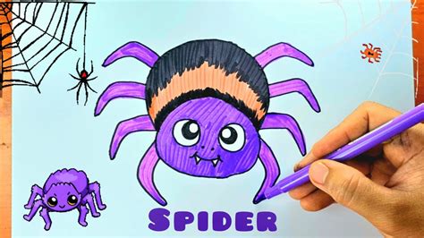 How To Draw Spider Cute Spider Drawing Easy Youtube