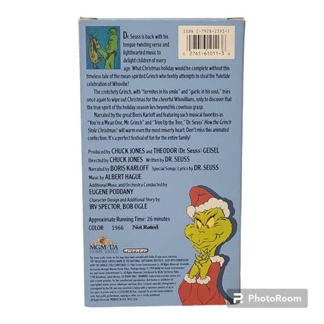 How The Grinch Stole Christmas Vhs 1994 Original 1966 Dr Seuss Animated Cartoon 27616101136 Ebay