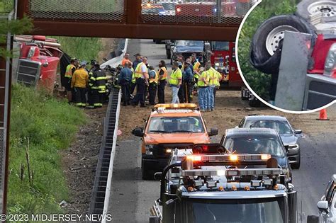 Dump Truck Overturns On Nj Turnpike Driver Killed